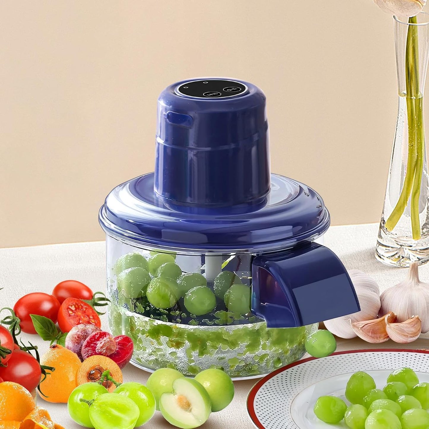 Rechargeable Electric Garlic & Fruit Peeler – Automatic Skin Remover for Garlic, Grapes, Tomatoes, and Cherries