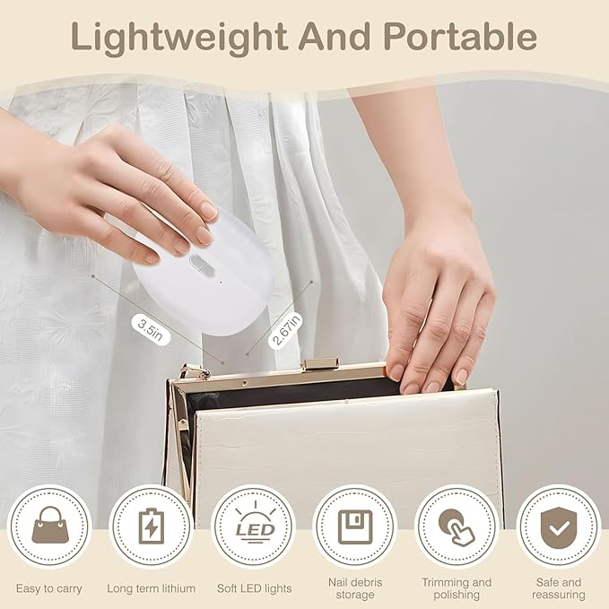 Electric Baby Nail Clippers – 2-in-1 Automatic Nail Trimmer & Polisher with LED Light – Safe & Gentle for Babies & Elderly (White)