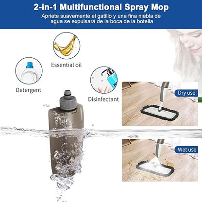 Smart Spray Mop with Refillable Bottle & 4 Microfiber Pads – Quick Dry & Wet Cleaning for All Floors